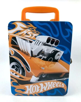 2011 Neat-Oh! Mattel Hot Wheels Metal Tin Lunch Box 18 Car Carry Case - Image 1 of 4
