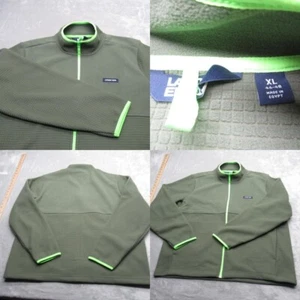 Lands End Jacket Mens XL Green Pockets Full Zip Fleece Waffle Knit Soft Hiking - Picture 1 of 14
