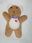 Pansy Ellen Teddy Bear Baby Rattle Terrycloth Brown Vintage Plush 1991 Heart
