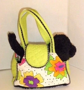 Sassy Pet Sak "Flowerburst" Mod Flowers With Plush Black Puppy By Douglas, NWT - Picture 1 of 5