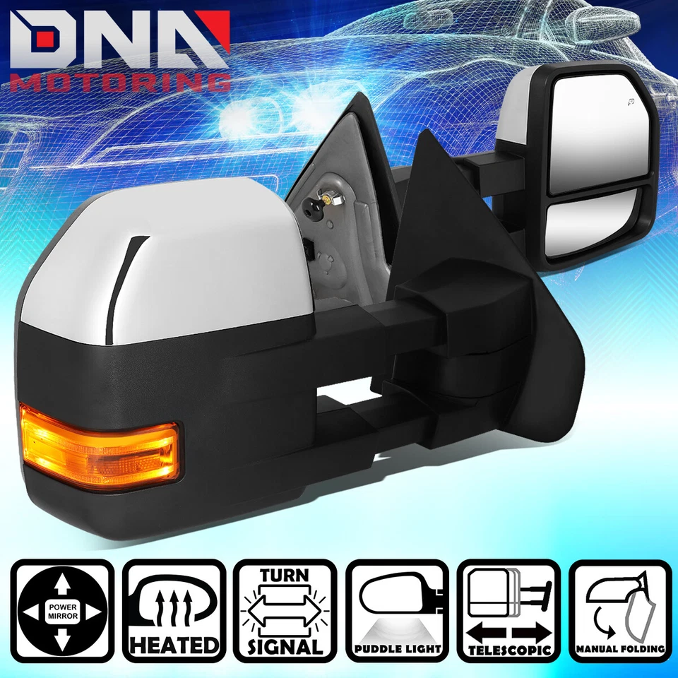 FOR 2004-2014 FORD F150 POWERED TOWING MIRROR W/HEATED+LED SIGNAL/PUDDLE LIGHT - Image 1 of 4