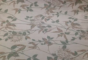 COVINGTON LINEN BRANCHES SAGE BROWN CUSHION FURNITURE FABRIC BY THE YARD 56"W - Picture 1 of 5