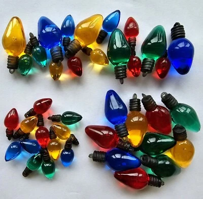 Craft Charms OLD FASHIONED LIGHTS Tiny Christmas Tree Decorations Buttons Galore