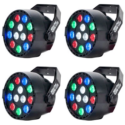 (4) Eliminator Mini Par LED DMX Par Wash Lights For DJ/Stage/Clubs/Bars/Events - Image 1 of 4