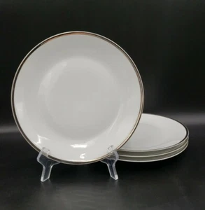 Hutschenreuther PLATINUM ON WHITE 4 Dinner Plates MINT - Picture 1 of 3
