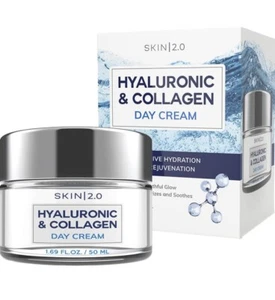 Skin 2.0 Hyaluronic & Collagen Day Cream Hydration Rejuvenation 1.69 Fl Oz New🎁 - Picture 1 of 5