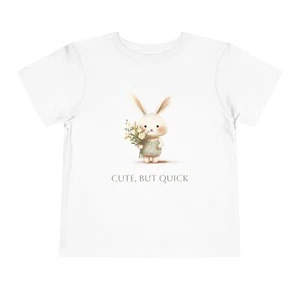 Cute Bunny Toddler Tee - Funny Bunny Kids T-Shirt - Picture 1 of 29