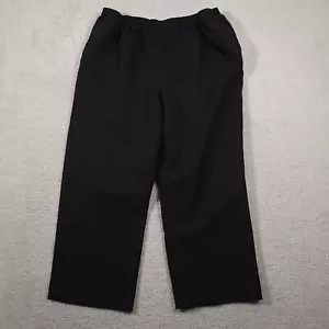 Vtg Alfred Dunner Pull On Pants Women's 22W Black Classic High Rise Crop Hemmed - Picture 1 of 12