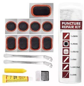 KIT DE HERRAMIENTAS DE REPARACIÓN DE PINCHAZOS DE NEUMÁTICOS DE BICICLETA PARCHES DE CICLO PEGAMENTO - Imagen 1 de 5