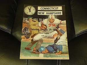 1960 CONNECTICUT AT NEW HAMPSHIRE COLLEGE FOOTBALL PROGRAM EX-MINT - Picture 1 of 1