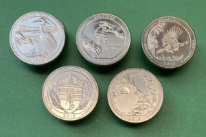 2015 S GEM PROOF LIKE 5 QUARTER SET - AMERICA THE BEAUTIFUL - Picture 1 of 4