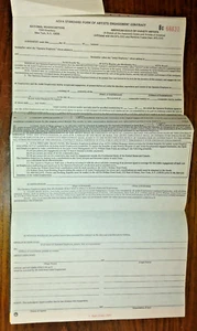 Original 1970's Blank AGVA Standard Form of Artist Engagement Contract - Picture 1 of 4