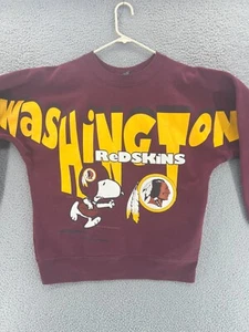 Vintage WASHINGTON REDSKINS Sweatshirt Men's Medium Snoopy Large Spell Out USA - Picture 1 of 14