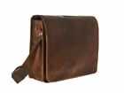 New Men's Brown Leather Handbag Briefcase Office Laptop Messenger Shoulder Bag