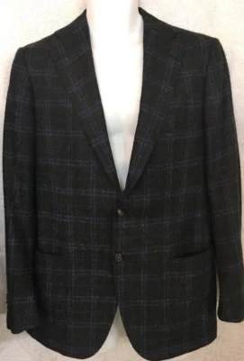 Cesare Attolini Jacket  Charcoal And Blue Alpaca Blend Two Button Size 40 - Image 1 of 4