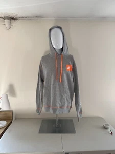 Sudadera con Capucha Nike Para Hombre Gris Medio | Naranja Costura Just Do It Manga Pullover - Imagen 1 de 5