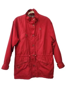 Vintage Eddie Bauer Women's Sz L Red Wool & Nylon Lined Utility Jacket Duel Zip - Picture 1 of 13