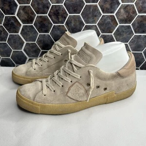 Philippe Model PRSX Low Sneakers Size 38 Pale Beige Pink Suede - Picture 1 of 10