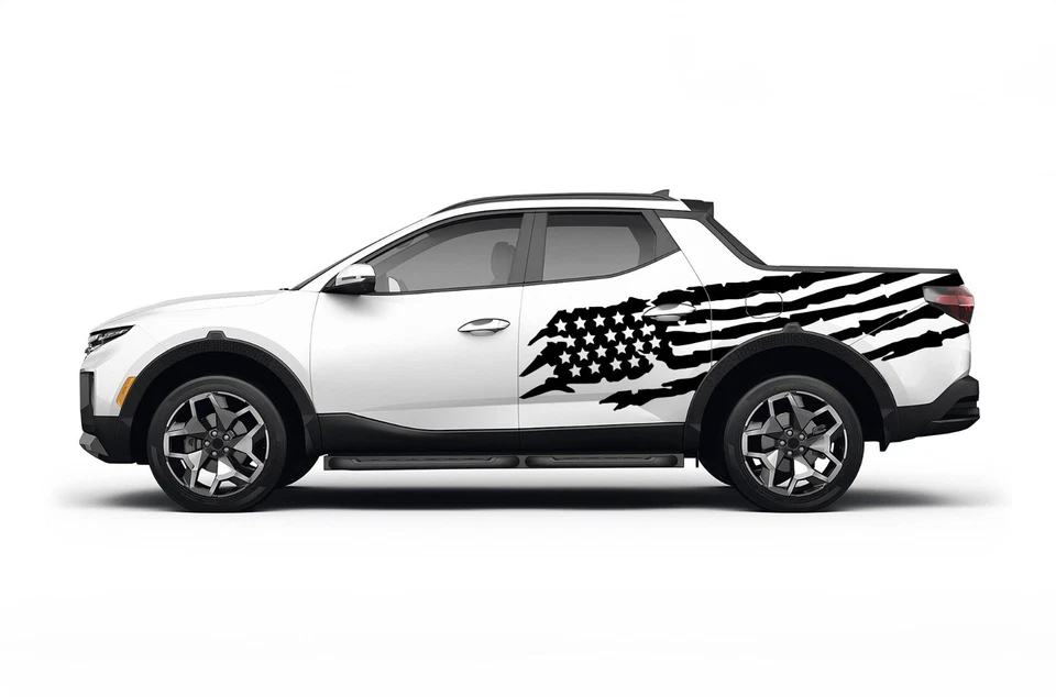 Графический набор наклеек с американским флагом США для Hyundai Santa Cruz 2022 — настоящее время - Изображение 1 из 4