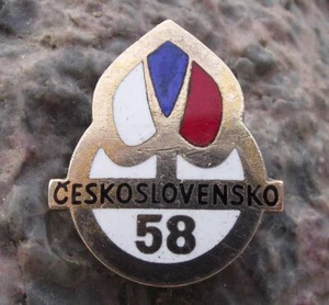 1958 Czechoslovakia Pavillion Exhibition Expo Trade Show Brussels Pin Badge - Picture 1 of 2