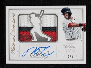 2015 National Treasures Die-Cut Player Signatures Prime /5 Dustin Pedroia Auto