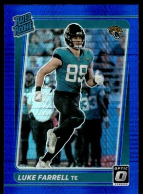 2021 Donruss Optic BLUE PRIZM Luke Farrell / Rookie Jacksonville Jaguars #287 - Image 1 of 2