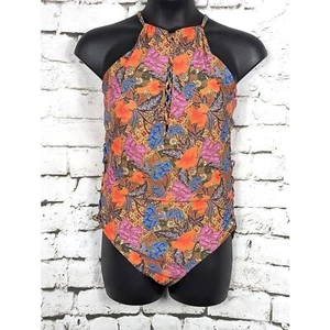 SWIMSUITS FOR ALL Lace-Up Floral One Piece Swimsuit Beach Cruise Resort Size 24 - Picture 1 of 7