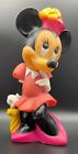 Vintage Disney Minnie Mouse 11 Zoll Vinyl Münze Sparschwein mit Stopper Illco Spielzeug