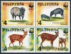 Philippines 2476-2479b block,MNH. WWF 1997.Visayan spotted deer,Warty pig.