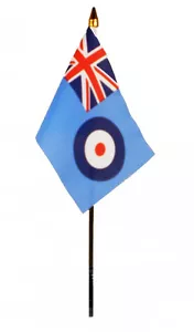 RAF ENSIGN flag PACK OF TEN SMALL HAND WAVING FLAGS R.A.F. ROYAL AIR FORCE - Picture 1 of 1
