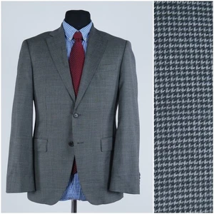 HUGO BOSS Blazer 40S UK Size Mens Houndstooth Grey Wool Sport Coat Jacket - Picture 1 of 13