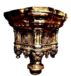 MARK ROBERTS LG Gothic Architectural Hanging Wall Shelf Sconce Corbel 21x19x13" - Picture 1 of 8