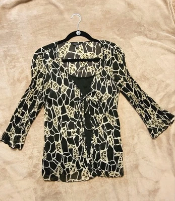 Top vintage marca piano oliva oscuro/negro talla S arrugado boho gitano hippie hada Foto 1 de 4