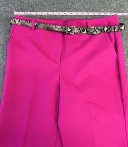 Pantalones de vestir rosa Rachel Zoe talla 14 con cinturón de piel de serpiente - Imagen 1 de 7