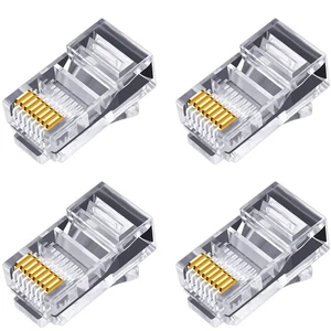 100 PièCes Connecteur RJ45 6U Plaqué ou Passage à Travers les Câbles Ethern1814 - Imagen 1 de 7