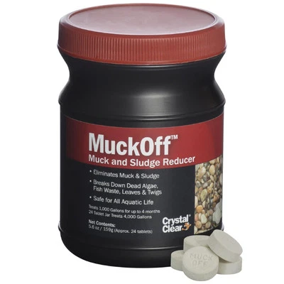 CrystalClear MuckOff 24 Tablets Natural Bacteria for Pond Water Treatment - Image 1 of 4