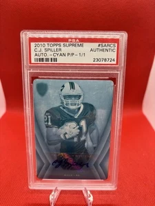 2010 Topps Supreme Auto Printing Plate 1/1 C.J. Spiller PSA - Picture 1 of 2