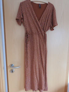 JEAN PASCALE Wickelkleid - Gr. L - Baumwolle/Modal - braun, gepunktet - Bild 1 von 8
