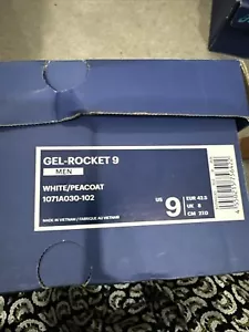 Asics Gel Rocket 9 White/Peacoat Men’s Uk Side 8 (Last Pair) - Picture 1 of 8