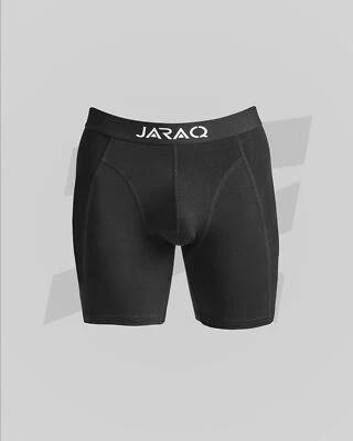 JARAQ Baumwolle Boxershorts Herren Extra Lang 6er Pack Männer Schwarz