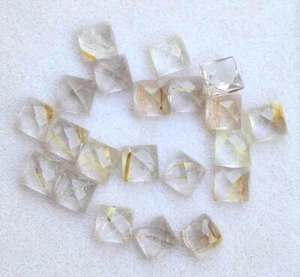 13.50 Cts 100% NATURAL RUTILE QUARTZ ROSE CUT LOOSE GEM STONE - Picture 1 of 2