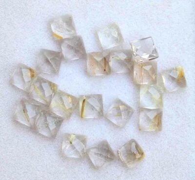 13.50 Cts 5 mm 100% NATURAL RUTILE QUARTZ ROSE CUT LOOSE GEM STONE 21 Pic - Image 1 of 2