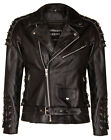 Men's Black Brando Biker Jacket ?Live To Ride? Embossed Eagle Leather Vintage