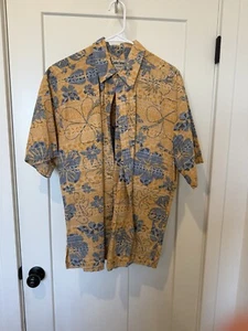 Cooke Street Hawaiian Shirt Mens Size XL Yellow Blue Floral Short Sleeve - Picture 1 of 3