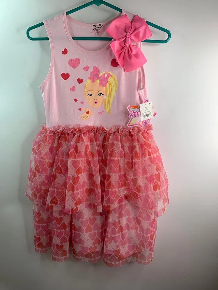 Nickelodeon Jojo Siwa - Pink Heart Bow Tutu Dress Girls Size XL 14/16