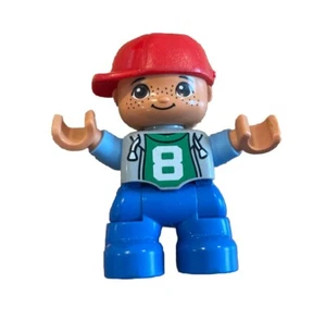 LEGO Duplo Child Boy w/ Red Hat Number 8 Shirt Replacement Figure Only - Picture 1 of 7