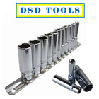Us Pro Tools 11pc 1/4" Dr 4 - 13mm Deep Sockets Single Hex 6 Point On Rail 3240