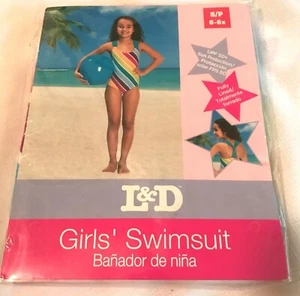 NIP Girls' Swimsuit Size 6-6X-Fully Lined, One Piece, Multi Color-UPF 50+ - Picture 1 of 4