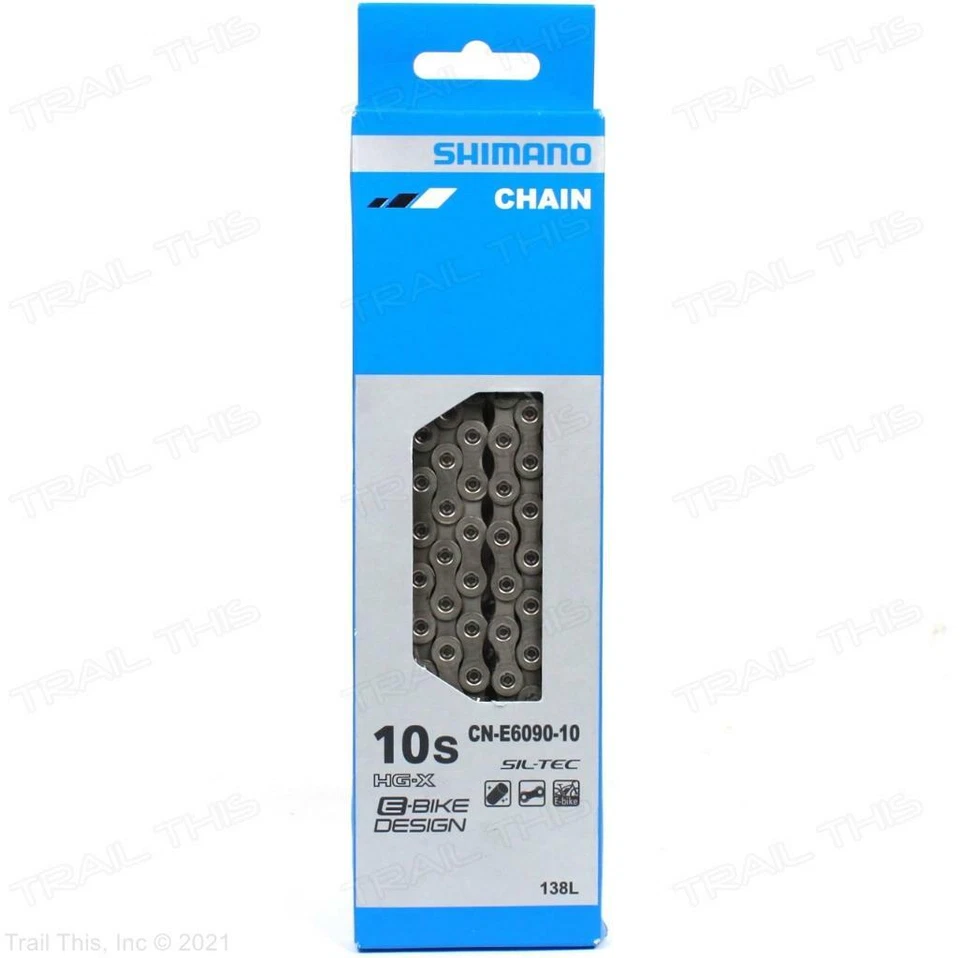 Shimano HG-X CN-E6090-10 MTB 10-Speed E-Bike Bicycle Chain Sil-Tec 138-Links - Image 1 of 1
