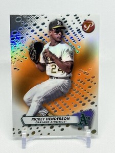 2023 TOPPS PRISTINE #160 RICKEY HENDERSON 9/25 ORANGE REFRACTOR